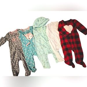 Bundle of baby footie pajamas